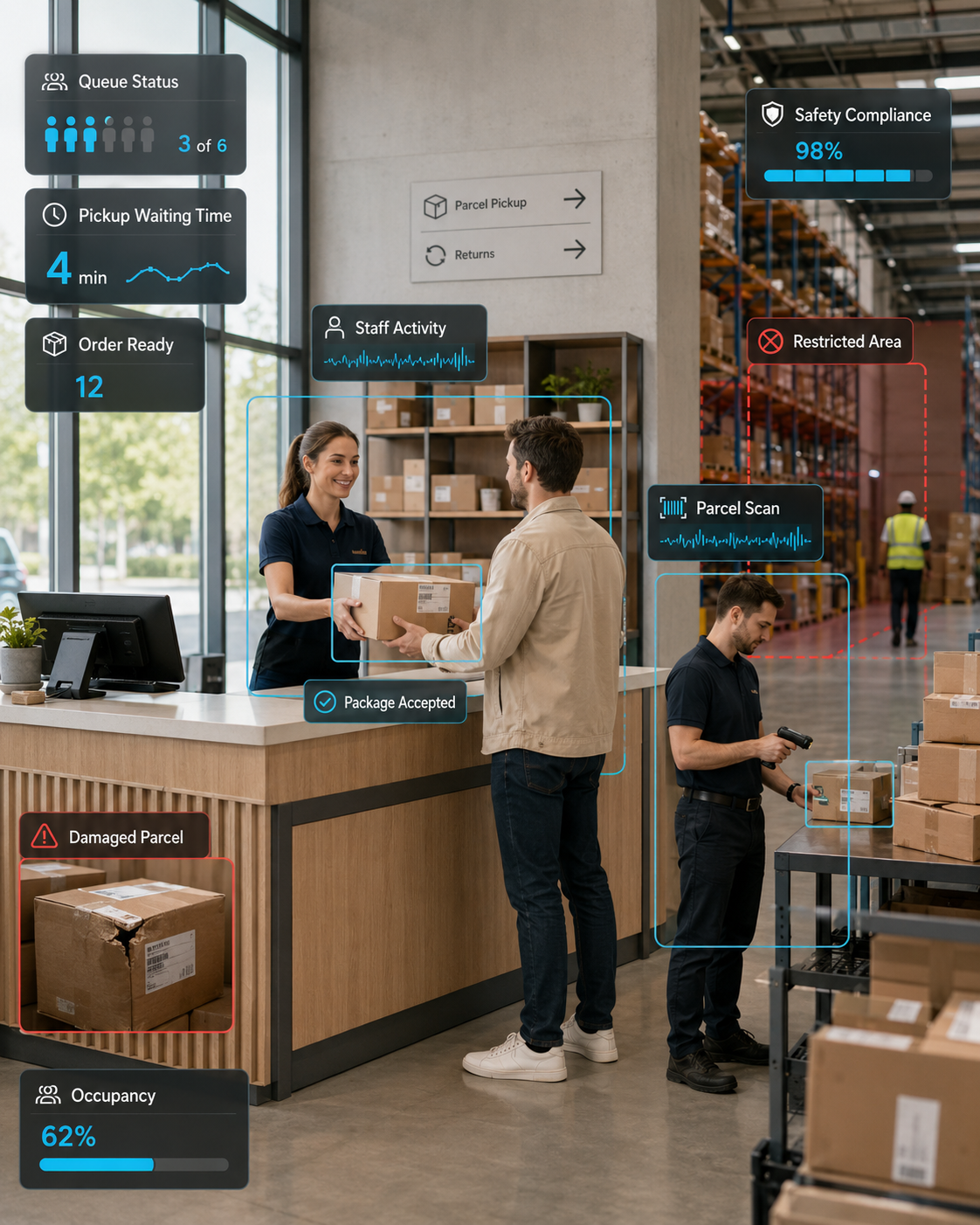 AI analytics for warehouses and pickup points